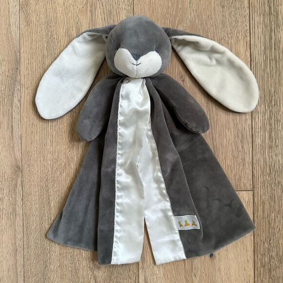 Bunnies by the Bay Rabbit Lovey Blanket Coal Gray Rabbit Security Toy 15” - Picture 1 of 7
